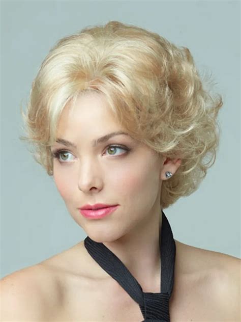 Synthetic Fluffy Simulation Scalp Hair Elegant Short Curly Wigs For