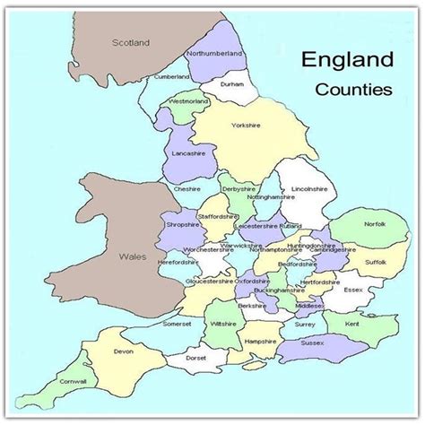 Map Of England Showing Counties And Towns Petermartens