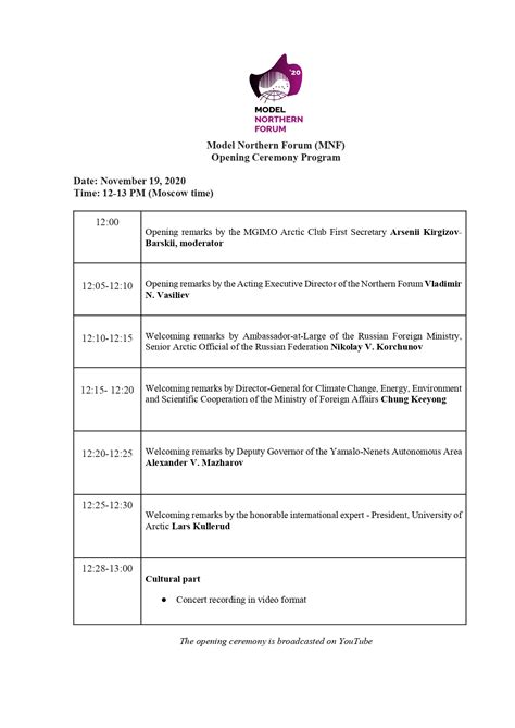 Unveiling Ceremony Programme