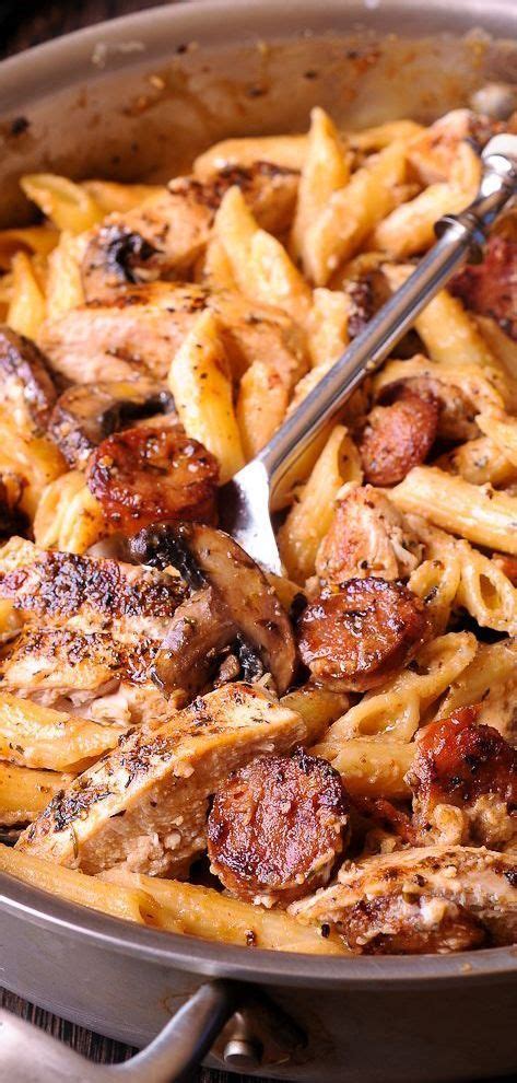 Add the bell pepper and onion to the pan. Cajun Chicken and Sausage Pasta in Creamy Parmesan Sauce ...