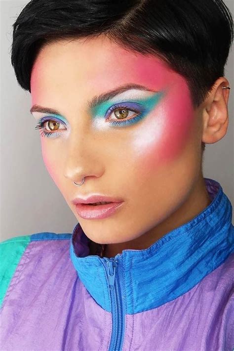 50 Pretty Rainbow Makeup Ideas 80s Makeup Trends Makeup Trends Rock
