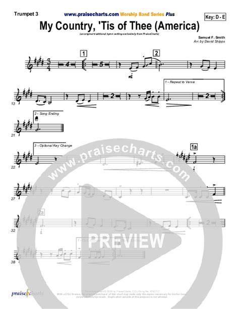 My Country Tis Of Thee Trumpet Sheet Music Pdf Praisecharts