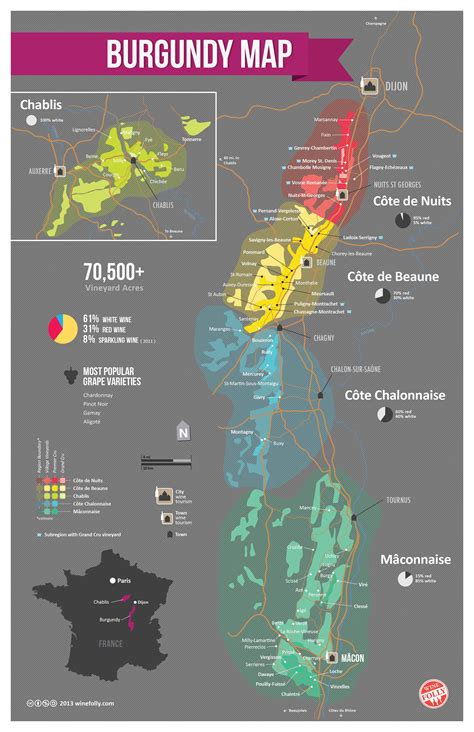 France Bourgogne Wine Map Wine Folly Burgundy Wine Map Wine Map