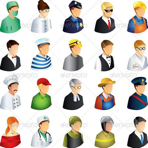 People Occupations Icons Vector Set By Andegro4ka Graphicriver
