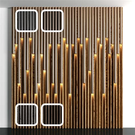 Wooden Led Panels 2 3d Model Cgtrader
