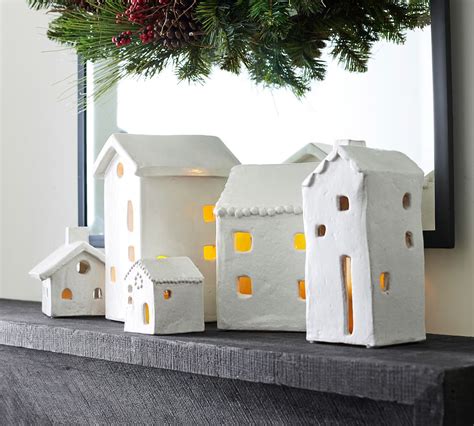 Handcrafted Ceramic Christmas Village Houses Pottery Barn