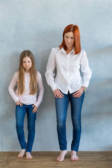 Young Beautiful Mom With Her Daughter Posing By Dmitry Borovikov