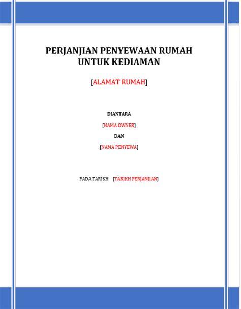 Doc Download Contoh Surat Perjanjian Sewa Rumah Format Word Vrogue