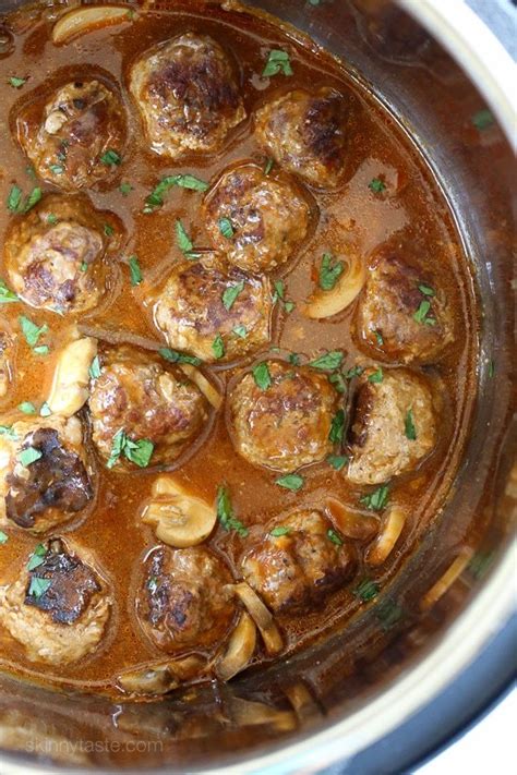 Sauté the ground turkey breast until cooked through. Salisbury Steak Meatballs (Instant Pot, Stove Top, Slow Cooker) | Skinnytaste