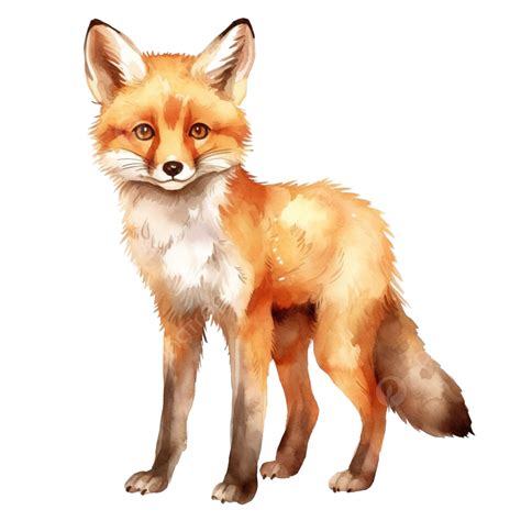 Cute Watercolor Fox Animal Watercolor Fox Png Transparent Image And