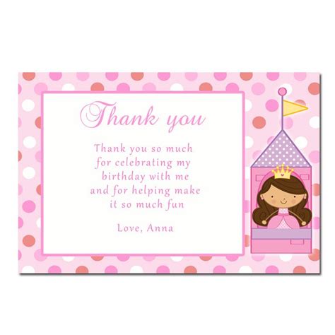 10 Fairy Princess Thank You Card Notes Birthday Party Baby Shower 1st