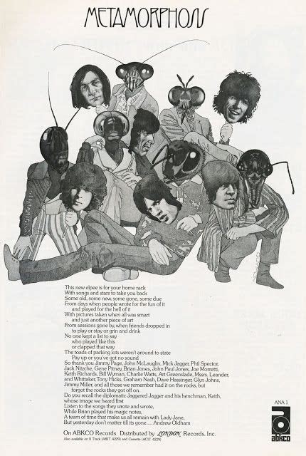 The Rolling Stones Metamorphosis Ad 1975 In 2020 Rolling Stones