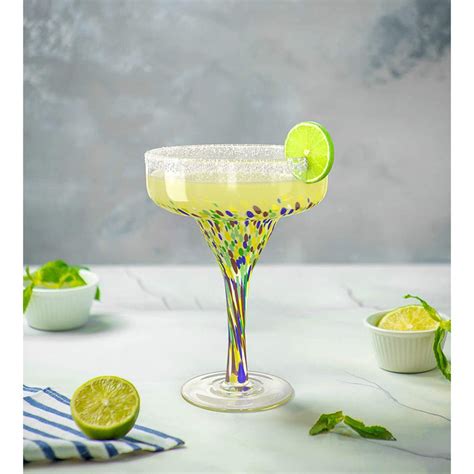 Mexican Design Hand Blown Margarita Glass Set Of 4 Luxury Hand Blown C