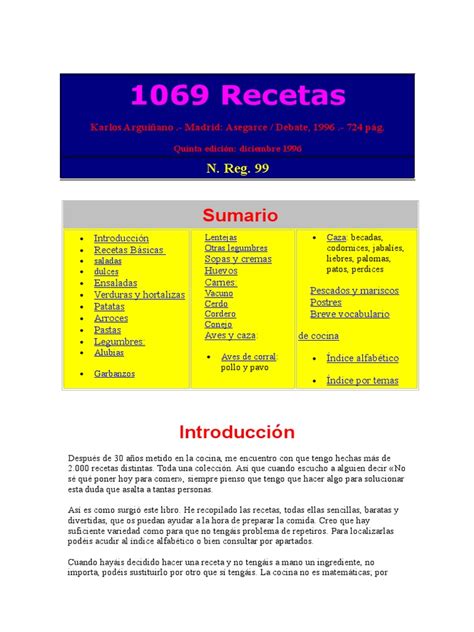 Las recetas fundamentales de la cocina regional española con el toque inconfundible y personal del. Arguiñano, Karlos - Libro de Cocina 1069 Recetas.pdf ...