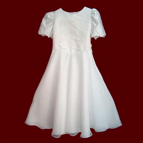 Beaded Satin With Chiffon First Holy Communion Dress Smocked Treasures