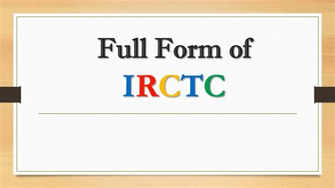 Full Form Of Irctc Did You Know Youtube