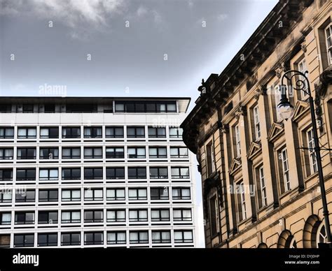 Digitally Enhanced Creative Image Of Neo Classical And Modern Buildings