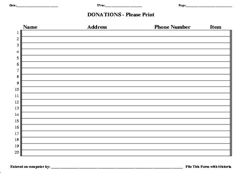 Blank Printable Donation Form Template Printable World Holiday