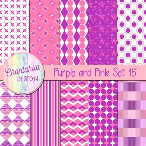 Free Purple And Pink Digital Papers With Patterned Designs