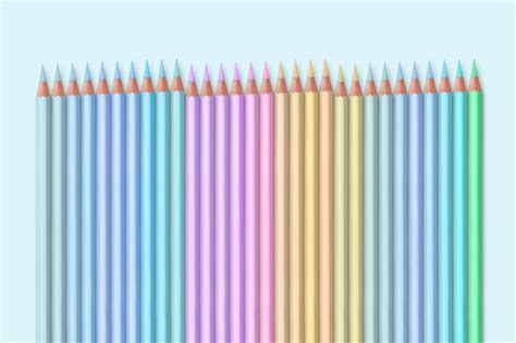 Premium Photo Line Of Pastel Colored Pencils