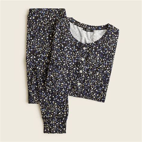 Jcrew Eco Dreamiest Henley Pajama Set In Starry Sky Print For Women