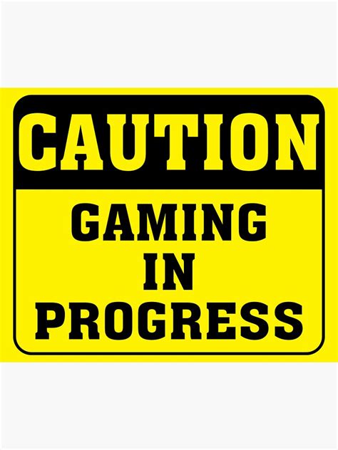 Caution Gaming In Progress Sticker For Sale By Ddawgdesigns Redbubble