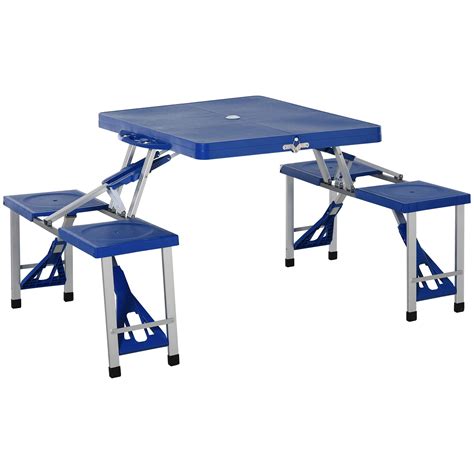 Buy Outsunny Portable Foldable Camping Picnic Table Set With Four