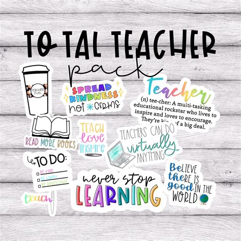 Teacher Sticker Pack Vinyl Teacher Stickers Back To School Etsy