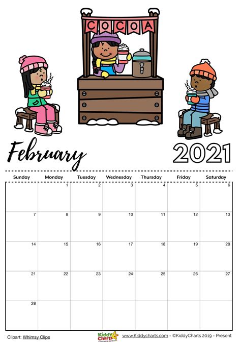 Calendar For Kids February 2021 Calendar Apr 2021