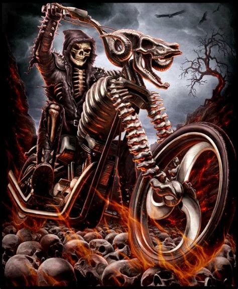 Pin By Chester L Banks On Skulls Grim Reaper Art Grim Reaper Biker Art