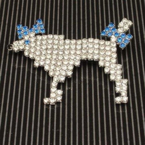 Poodle Dog Brooch Pin Swarovski Crystals Dominique Ebay Dog Brooch
