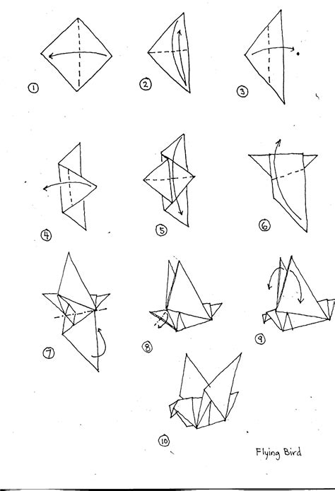 Simple Origami Bird Step By Step