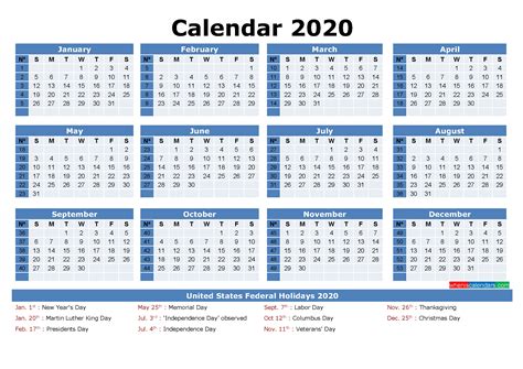 Julian Day Calendar 2020 Template Calendar Design