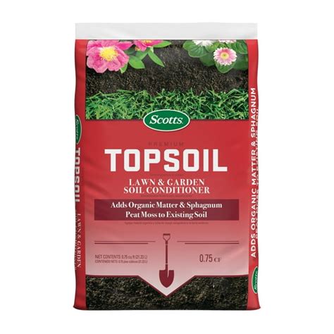 Scotts Premium Topsoil 075 Cu Ft Adds Organic Materials Plus Peat