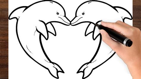 How To Draw A Two Dolphin Easy Drawing Tutorial Step By Step For