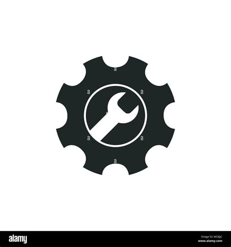 Service Tools Vector Icon Gear And Wrench Logo Design Stock Vector
