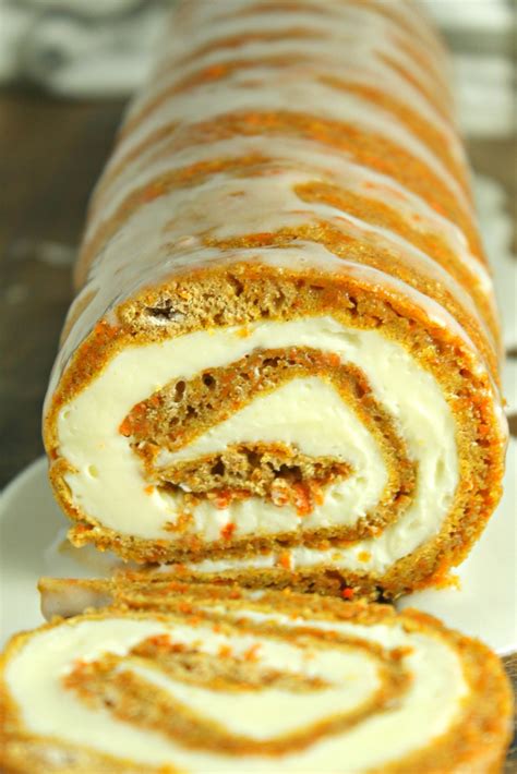 Carrot Cake Roll With Cream Cheese Frosting Filling My Incredible Recipes