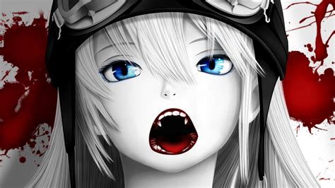 Black And White Blue Eyes Bakemonogatari Vampires Oshino Shinobu Anime