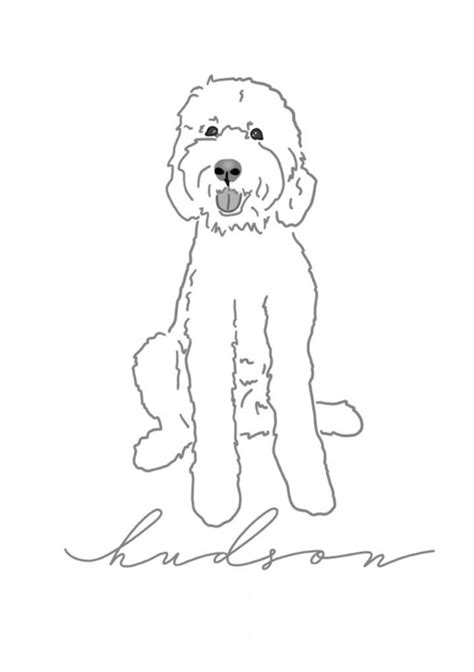 Minimalist Custom Pet Illustration With Name Dogscatsetc Etsy