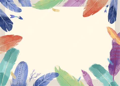 Feather Art Colorful Bohemian Watercolor Background Feather Art