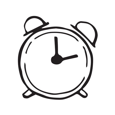 Stock Illustration Vector Drawing Alarm Clock Isolated On White