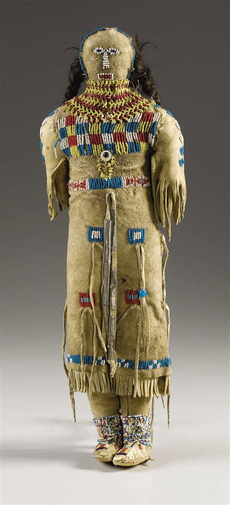 A Plains Beaded Hide Female Doll C 1890 American Indian Lot 77204 Heritage