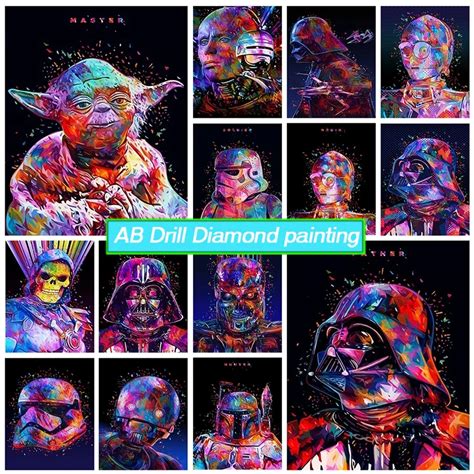 5d Ab Diamond Painting Star Wars Darthvader Full Square Round Diy