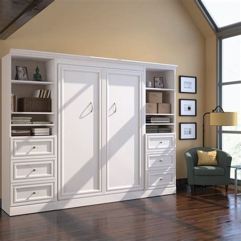 Contemporary, modular, and wall mounted living room furniture, including sideboards, entertainment units, and bookcases. Bestar Versatile 109'' Full Wall Bed with 2 Piece 6-Drawer ...