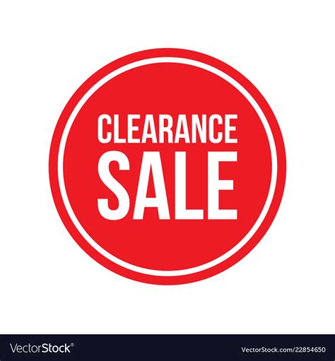 Clearance Sale Sign Circular Royalty Free Vector Image
