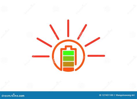 Battery Full Solar Logo Designs Inspiration Isolated On White