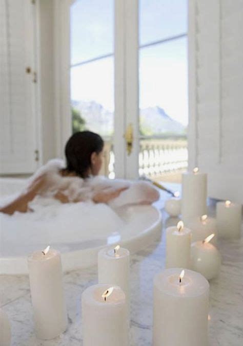 candles bubble bath relax