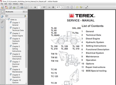 Terex Tc16 Excavator Workshop Service Manual For Repair Pdf Download