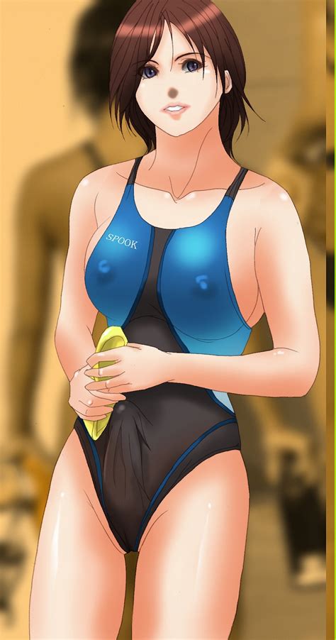 Rule 34 Brown Hair Bulge Cameltail Competition Swimsuit