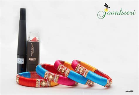 Multicoloured Bangles Lipstick And Eyeliner Teej Special T